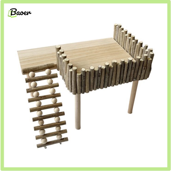 Kệ Gỗ Tự Nhiên 100% Chính Hãng Cho Chuột hamster / Gấu / Lồng Leo Trèo