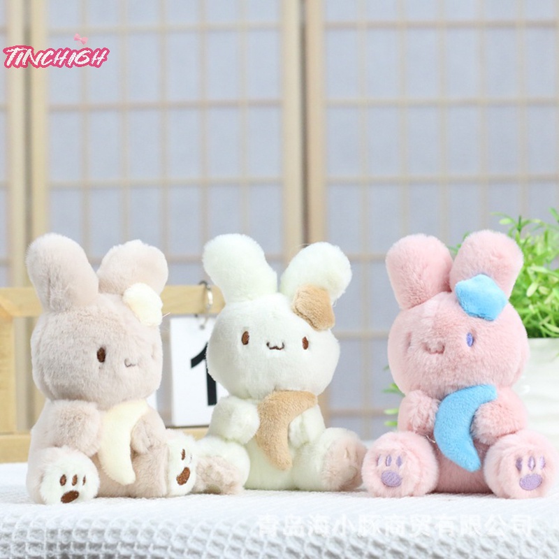 Móc Khóa Thỏ Nhồi Bông Mềm Mại 12cm Trang Trí Ba Lô