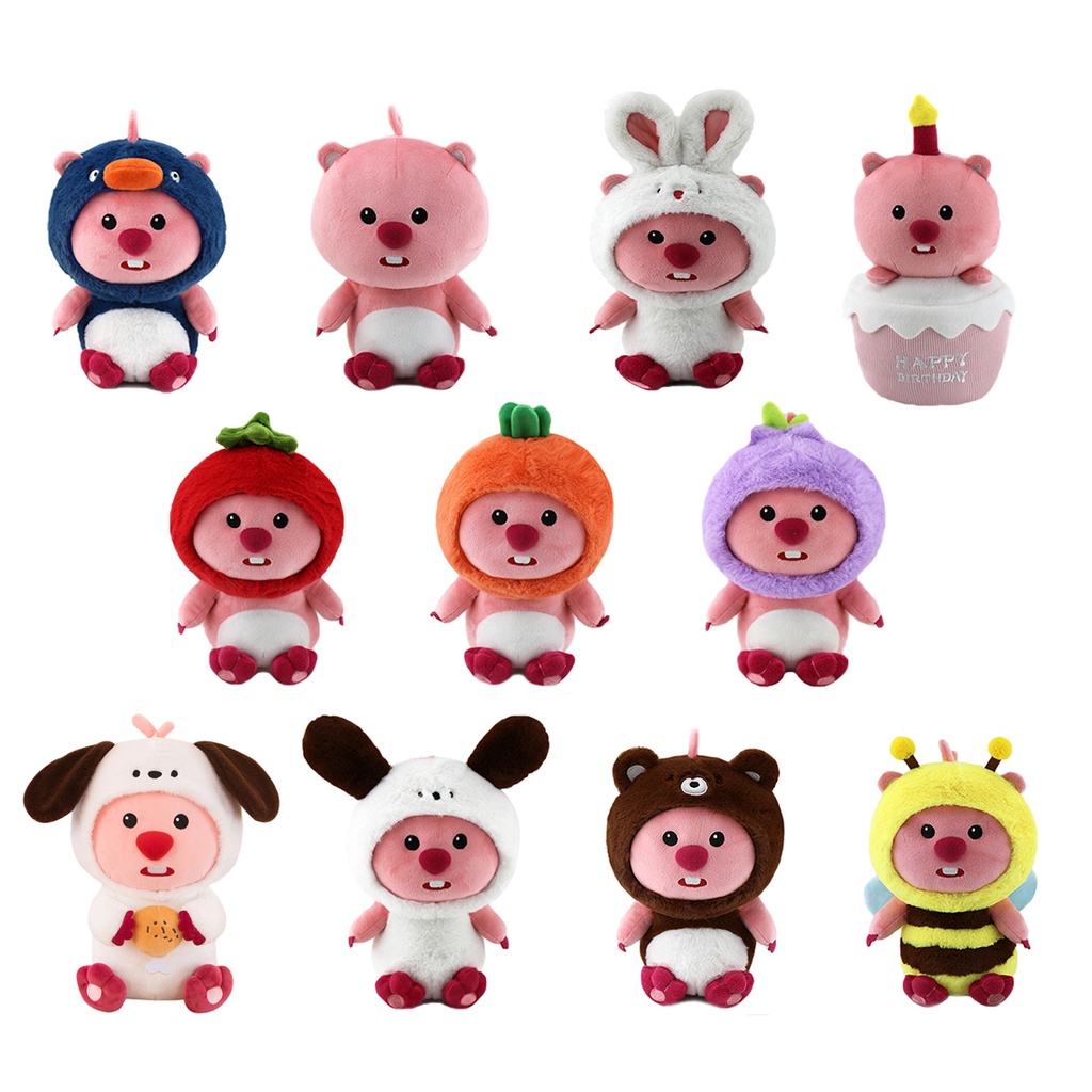 Loopy Hải Ly Nhỏ Hoạt Hình Đồ chơi nhồi bông Hình Chú Cosplay Gấu Ong Dễ Thương