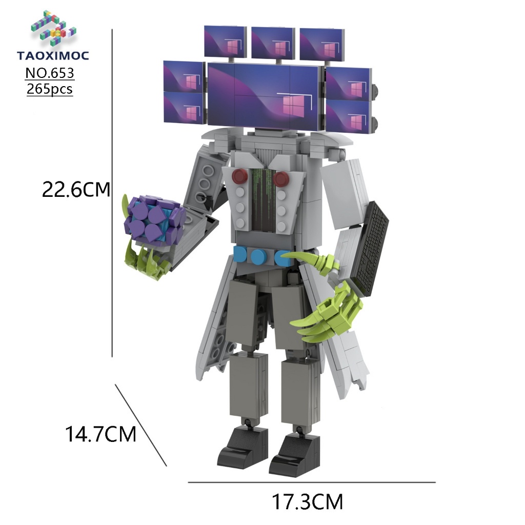 265PCS MOC Skibidi Toilet Titan Computer Man Model Building Blocks For Lego Kids Educational Toys Christmas Gifts