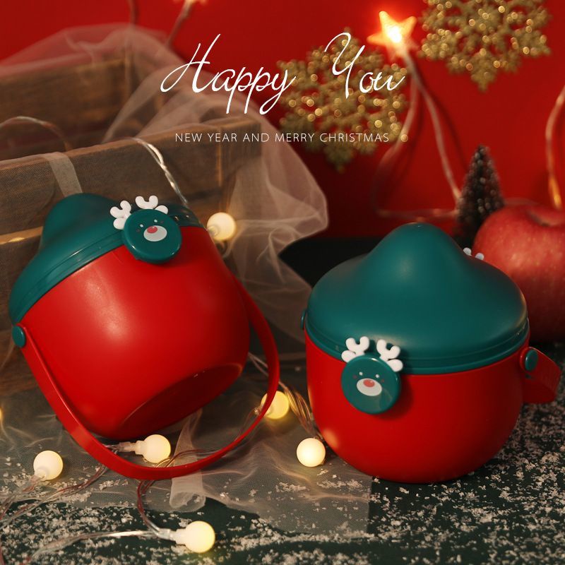 Hộp Quà Giáng Sinh Năm Mới 2022 Trang Trí Trái Táo Kèm Túi Đựng