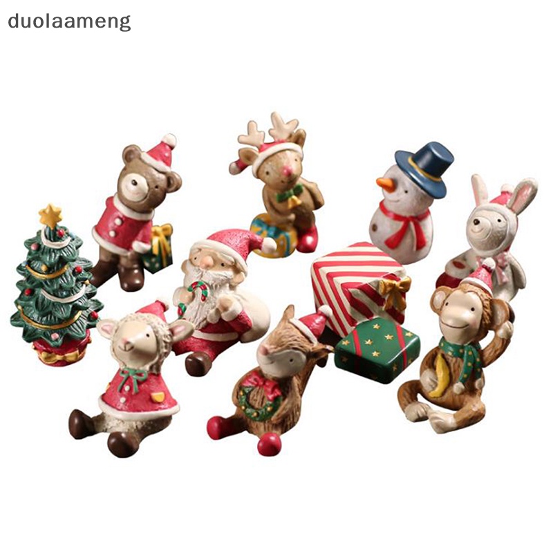 Mô Hình Giáng Sinh mini Bằng Nhựa resin Hình Tượng Tuần Lộc / Ông Già Noel Thủ Công