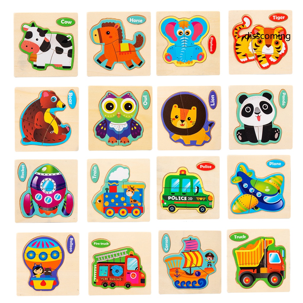 Đồ Chơi Lắp Ráp Bằng Gỗ Hình Động Vật Dễ Thương Cho Bé