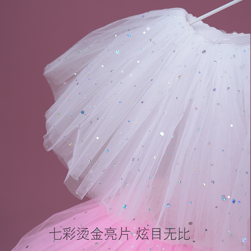 Chân Váy Múa Ba Lê Ngắn Màu Trắng Đính Kim Sa Lấp Lánh Dễ Thương Cho Bé Gái