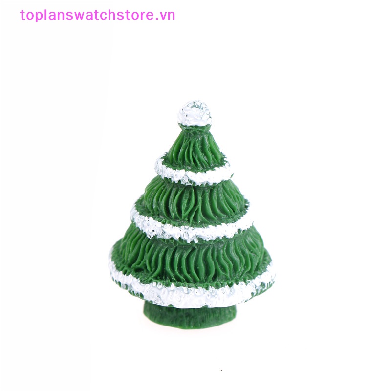 Toplanswatchstore Set 2 Mô Hình Cây Thông Giáng Sinh Mini Trang Trí Tiểu Cảnh vn