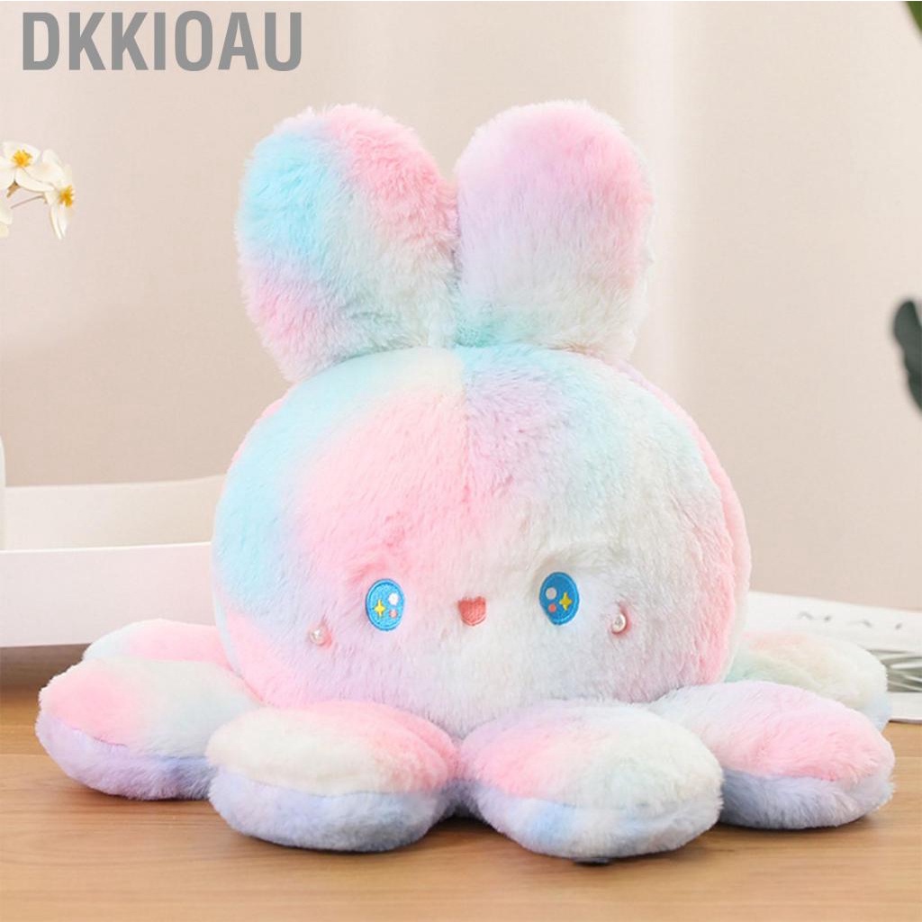 Dkkioau Octopus Doll  Soft Full Filling Reversible Comfortable Touch Stuffed Toy Cute with Bunny Ear for Office