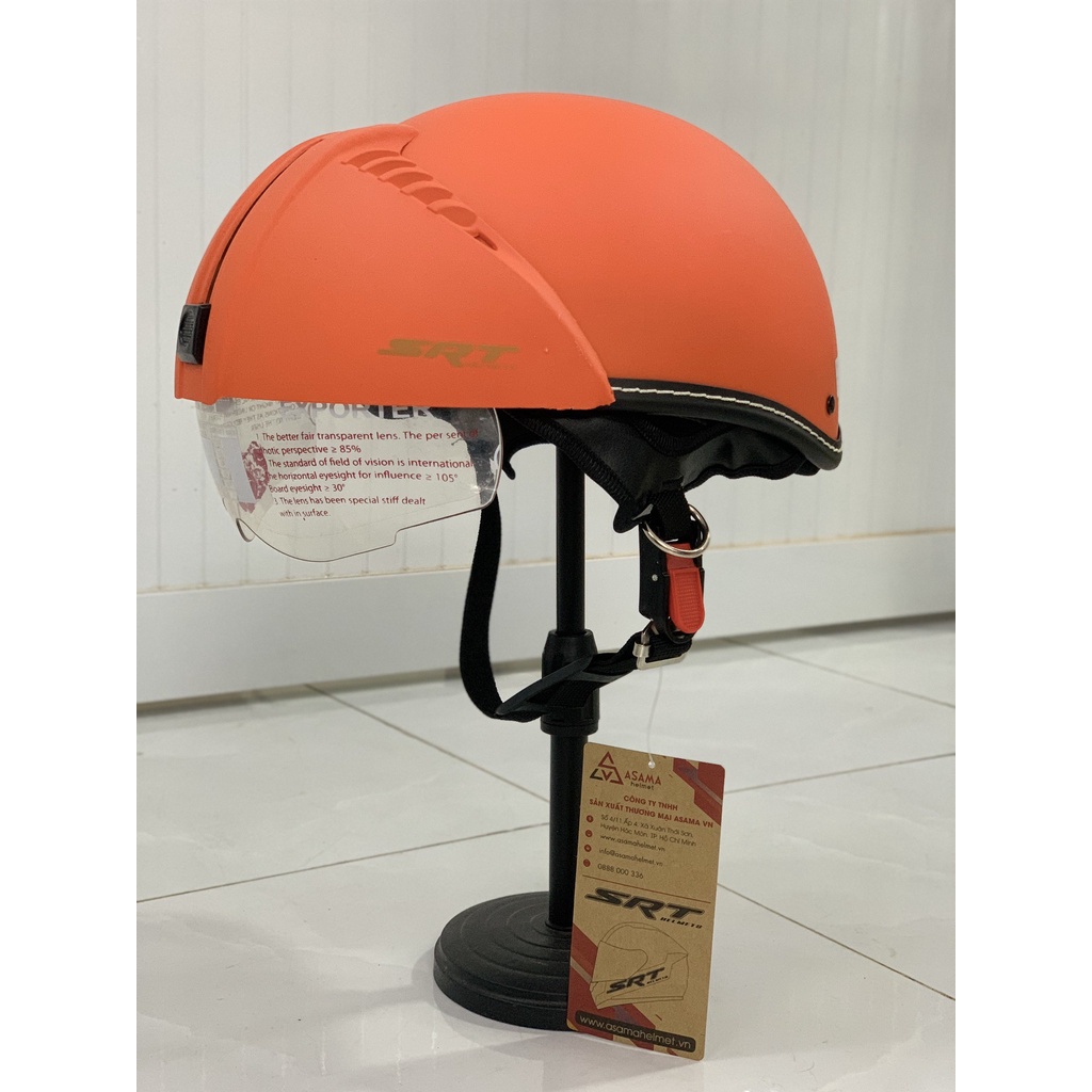Mũ bảo hiểm 1/2 kính âm - SRT - Lồng ép cao cấp - Siêu thoáng khí