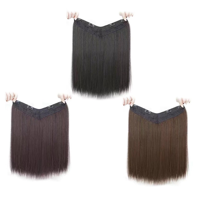 Maelove Tóc Giả Xoăn Tàng Hình Không Đường May Có Kẹp Dành Cho Nữ