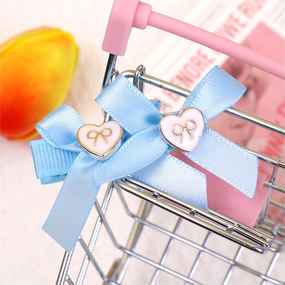 Kẹp Tóc Nơ Ruy Băng mini Màu Xanh Dương Thanh Lịch Phong Cách Hàn Quốc Cho Nữ