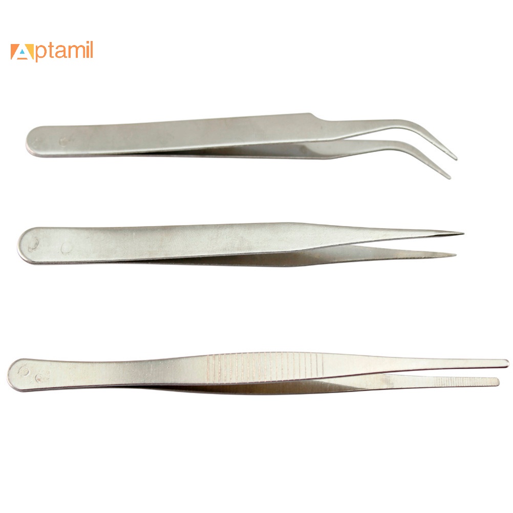 Bộ 3 Nhíp Sửa Chữa Điện Tử Bằng Thép Không Gỉ  mới 3 Món