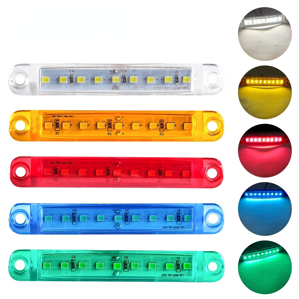 1 Đèn led Cảnh Báo 9 Bóng 12v 24v Gắn Hông Xe Tải