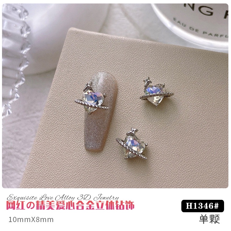 Mới Phụ Kiện Trang Trí Móng Tay Bằng Hợp Kim Hình Quả Đào Pha Lê Phong Cách Phương Tây
