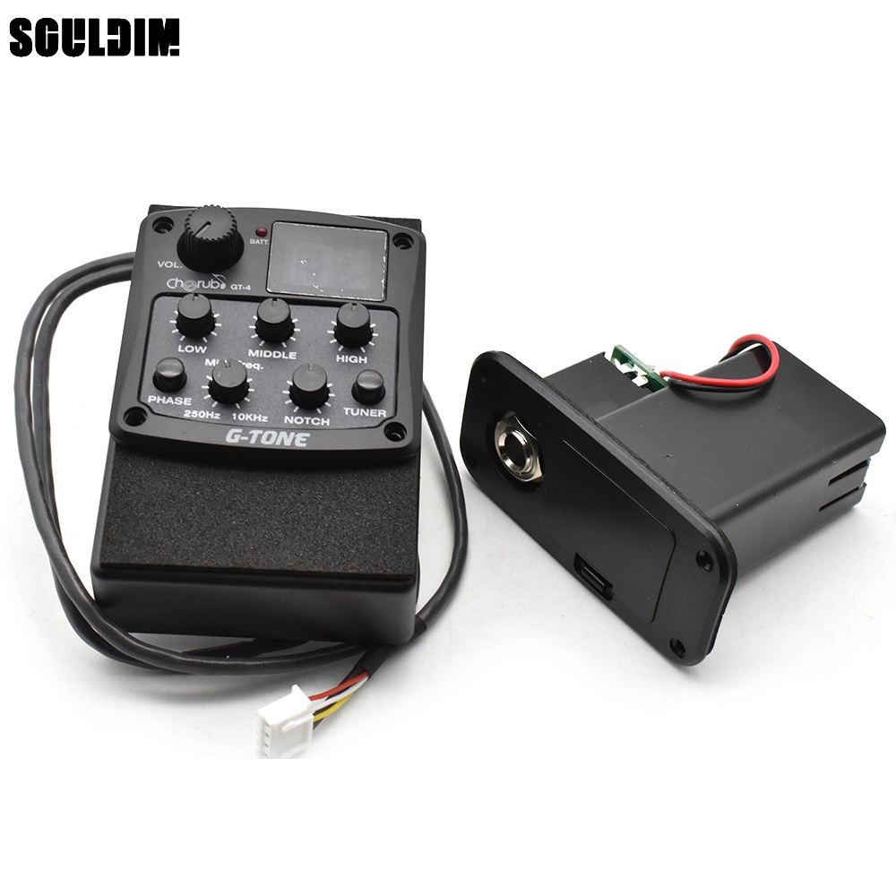 Cherub GT-4 Đàn Guitar Acoustic 3 Băng Đô Preamp EQ Equalizer Pick-up Tuner Guitarra Dây Cho Đàn Gui