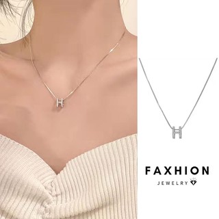 Faxhion Chữ Ngọt Ngào “H ” Pendent Vòng Cổ Pha Lê Vàng Bạc Dây Chuyền Choker Cho Nữ Trang Sức Phụ Kiện