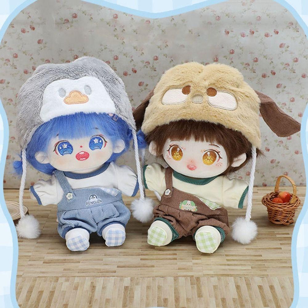 Áo Thun cotton 20cm Kèm Nón Họa Tiết Hoạt Hình Động Vật Dễ Thương Chất Lượng Cao Cho Búp Bê