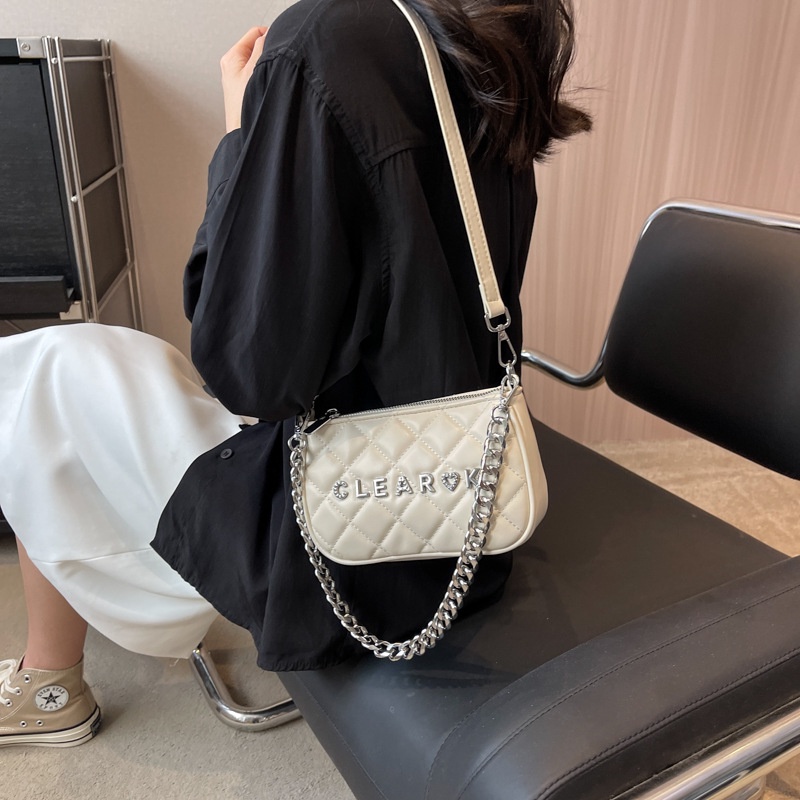 Olang Túi đeo dưới cánh tay Vuông Nhỏ Thêu Họa Tiết Hình Thoi Thời Trang Cho Nữ