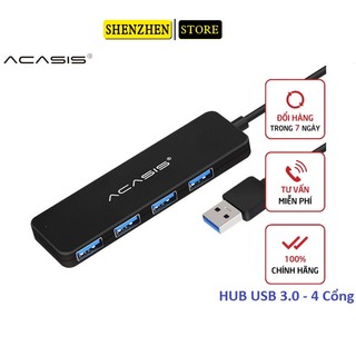 Bộ chia hub 4 cổng usb 3.0/ 2.0 acasis nhỏ gọn dùng cho laptop, pc, bàn phím, chuột, ổ đĩa