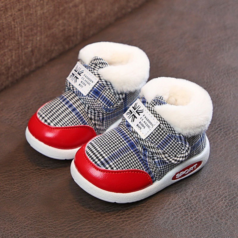giày cho bé gái Giày Bốt Vải canvas Phối cotton Thời Trang Thu Đông Cho Bé Trai Từ 1-2 - 3 Tuổi