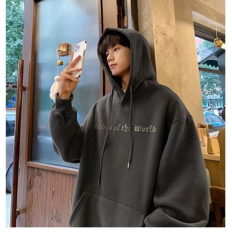 M-8XLáo khoác nam hoodie Cotton Dáng Rộng Tay Dài In Họa Tiết graffiti Phong Cách Hàn Quốc Thời Trang Mùa Thu Cho Nam Và Nữ