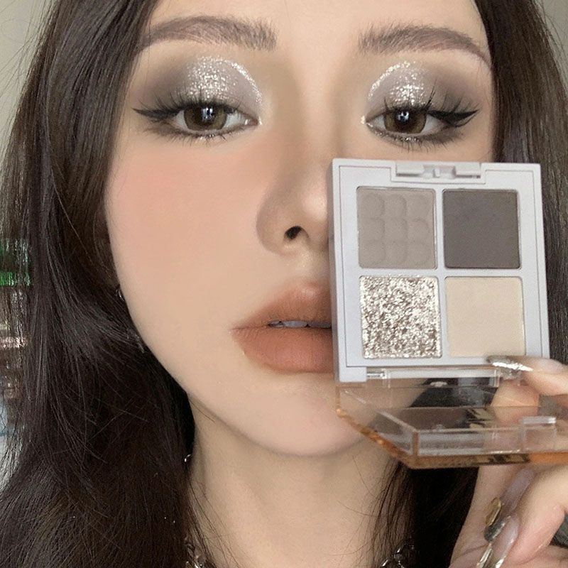 Bảng Phấn Mắt Bốn Màu Khói Phong Cách Mới 2023 Màu Đất / Màu Lì / Màu Trắng Hàng Ngày soaking olive Dễ Sử Dụng