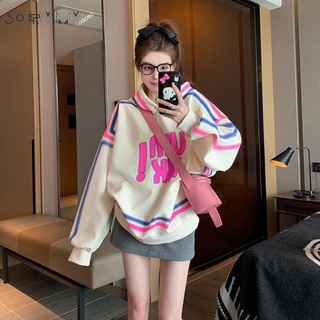Áo hoodie SOERVIMY WWY23A0YEO 43Z231026 khoác Cọc và dày lên Popular INS trendy Fashion nữ