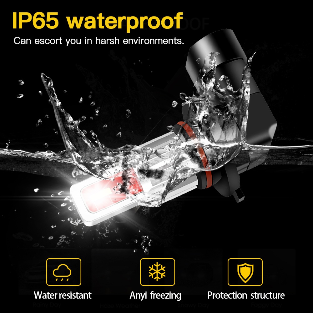 Set 2 Bóng Đèn led h7 h8 h11 h16 jp 9005 hb3 9006 hb4 p13w 12v 24v Ánh Sáng Trắng / Vàng Chuyên Dụng Cho Xe Hơi