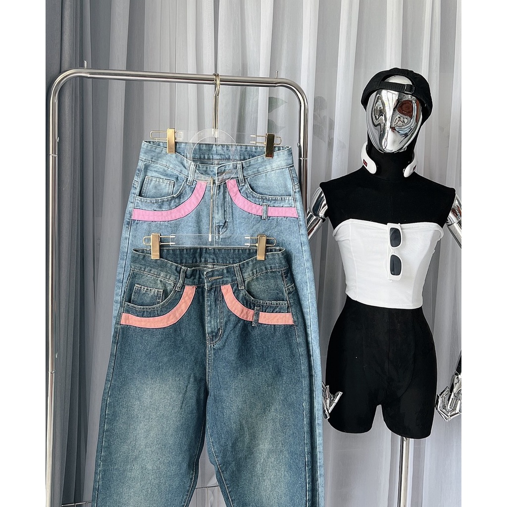 QUẦN BAGGY VIỀN TÚI HỒNG 187 BIG SIZE 60 - 90 KG