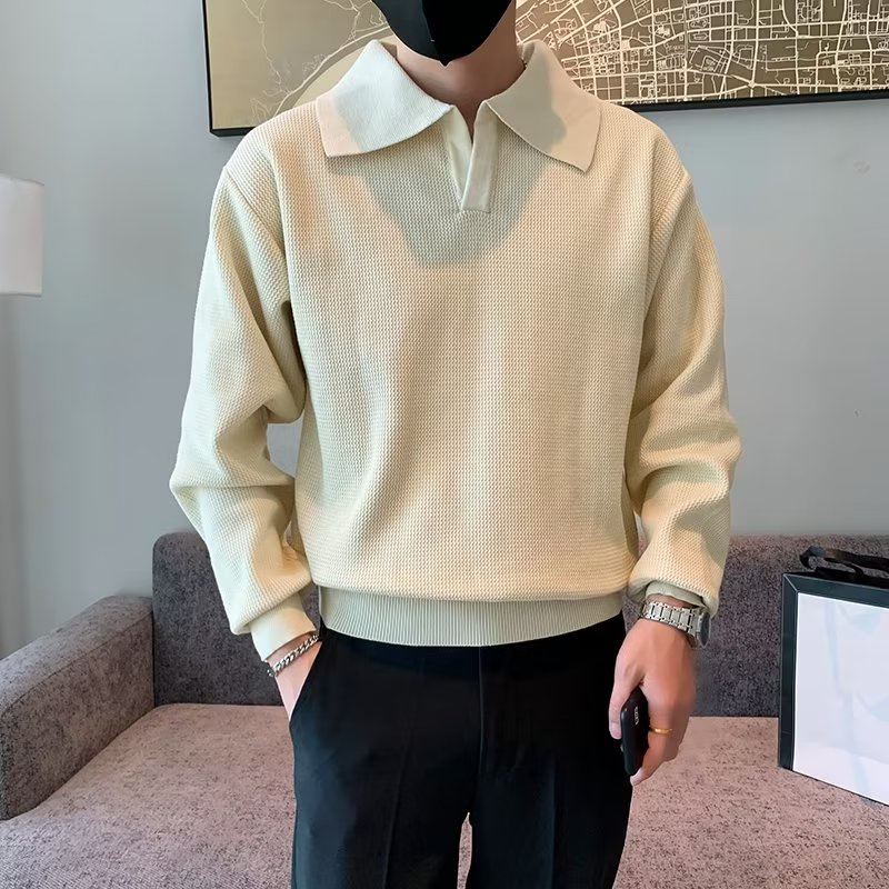 Áo Len Dài Tay Cổ v Thời Trang Nam Tính Mới