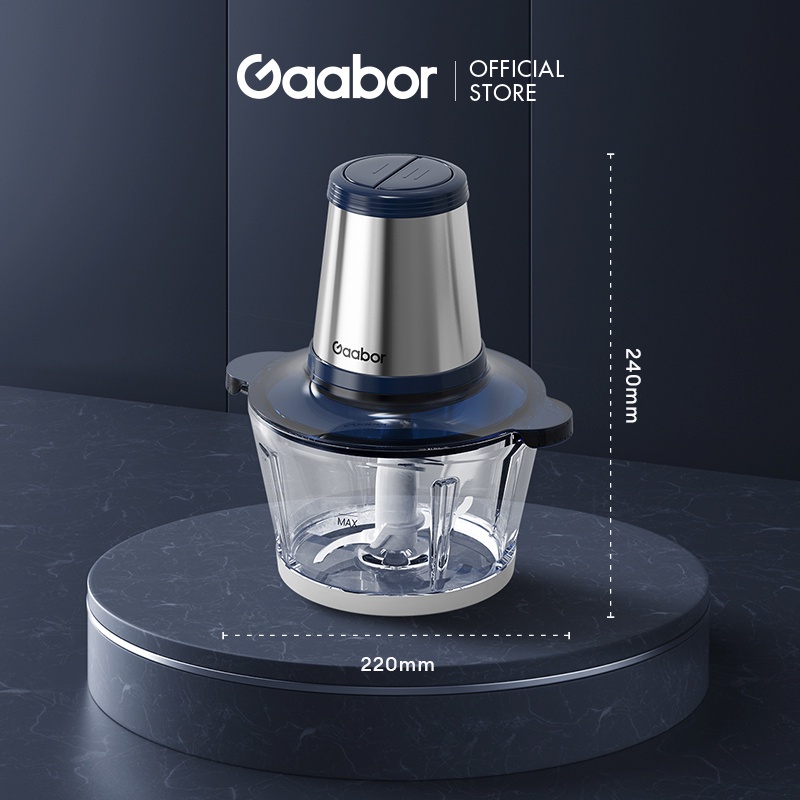 Máy xay thịt thực phẩm đa năng 2L Gaabor MG20M-BE01A 300W, cối thủy tinh, xanh biển sâu DEEP SEA huyền bí