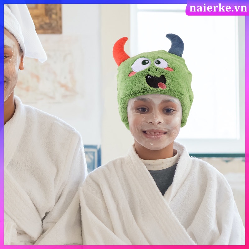 Khăn Quấn Tóc Thấm Hút Tốt Nhanh Khô Kiểu Hoạt Hình Đáng Yêu Cho Bé