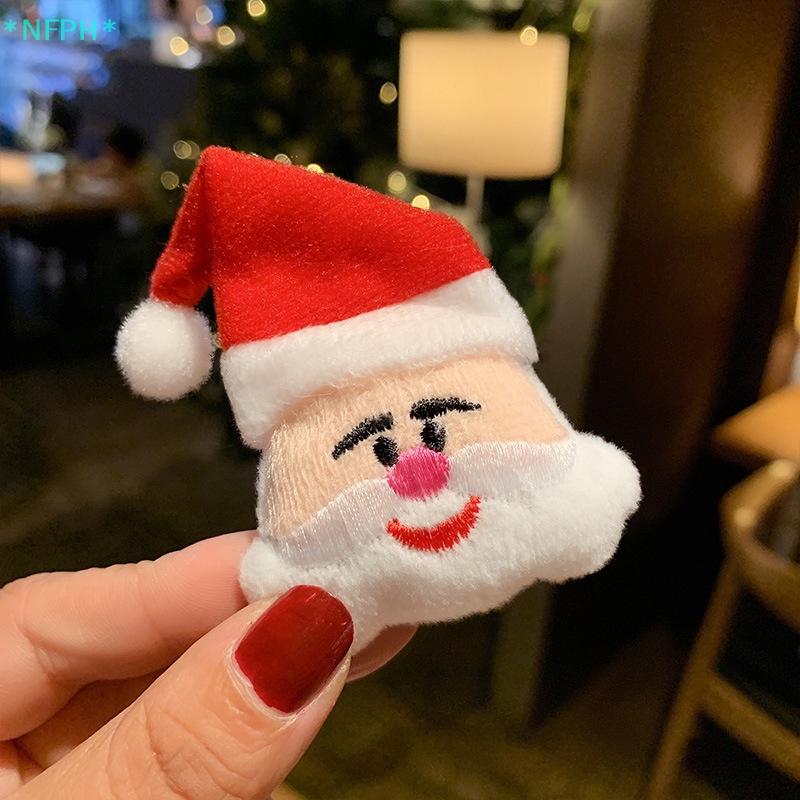 Ghim Cài Áo Hình Ông Già Noel / Chuông Cây Thông / Người Tuyết Nhồi Bông Đáng Yêu Thời Trang Cho Nữ Mới