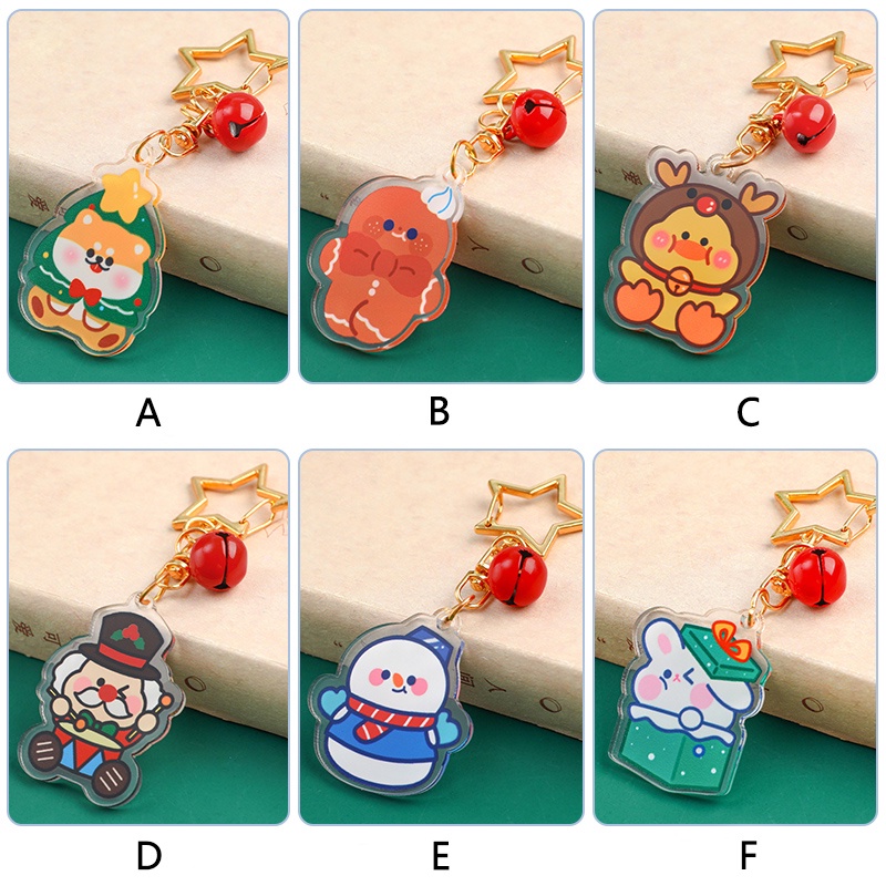 Móc Khóa Hình Chuông Giáng Sinh Hoạt Hình Bằng acrylic diy