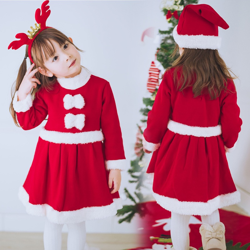 Đầm Ngủ Tay Dài Hóa Trang Ông Già Noel Cho Bé Gái