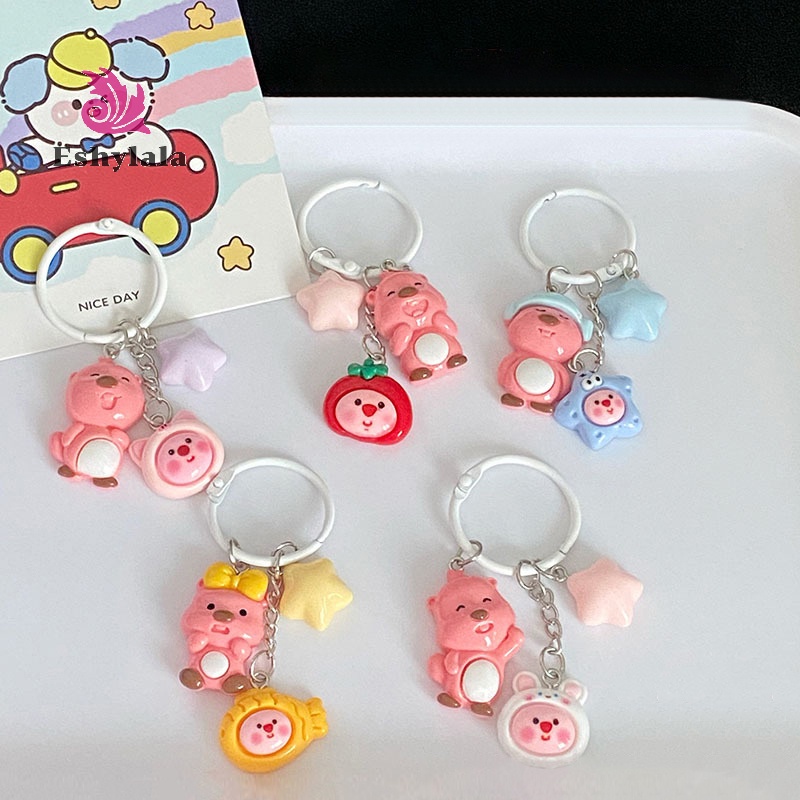Eshylala Móc Khóa Ba Lô Hoạt Hình loopy little beaver Dễ Thương diy Làm Quà Tặng Mới]