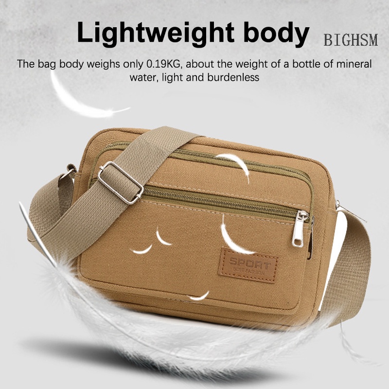 Bighsm Túi Đeo Chéo canvas Nhiều Ngăn Nhỏ Nhắn Giản Dị Dành Cho Nam skk