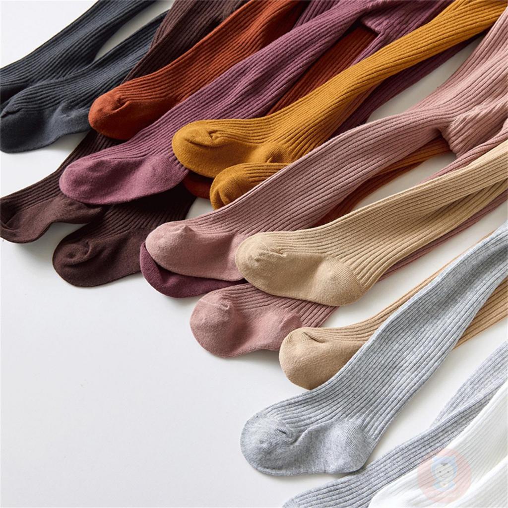 Laa6-áo Quần Legging Co Giãn Màu Trơn Dễ Thương Dành Cho Bé Gái