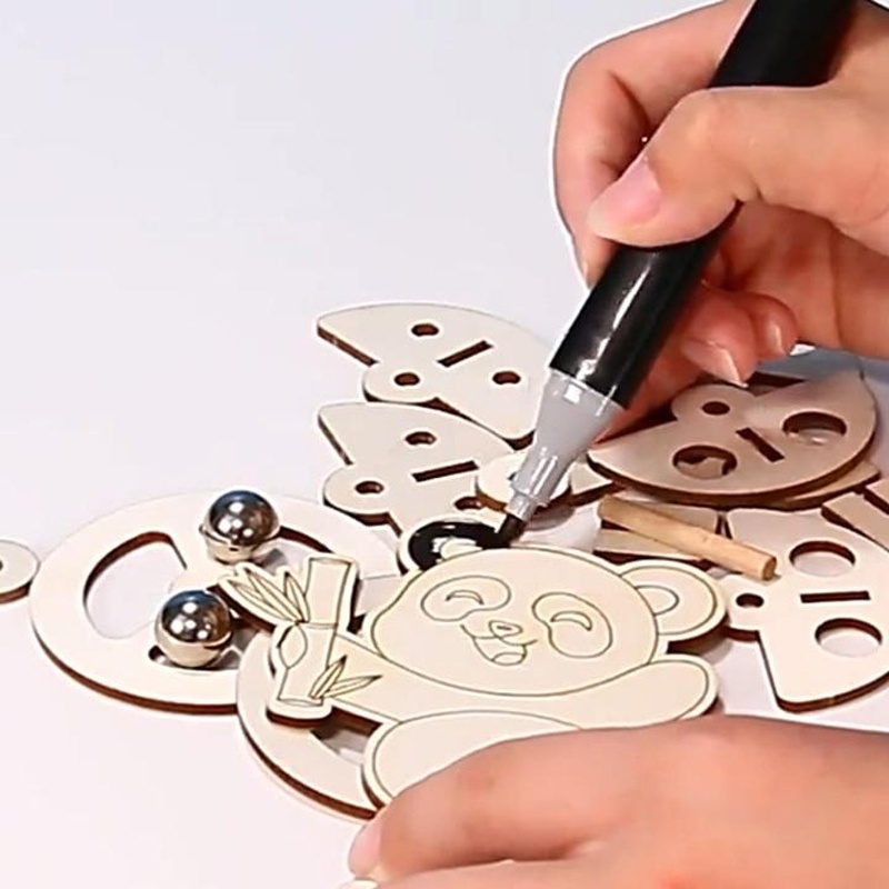 Đồ Chơi Thí Nghiệm Khoa Học Hình Gấu Trúc Bằng Gỗ handmade diy