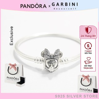 Vòng tay pandora charm Pandora Minnie khoá chuột mickey lắc tay cao cấp S925 - Garbini