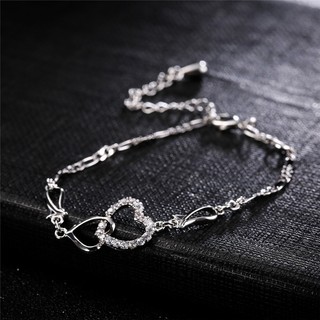 Vòng Đeo Tay Chuỗi Hạt Pha Lê Hình Trái Tim