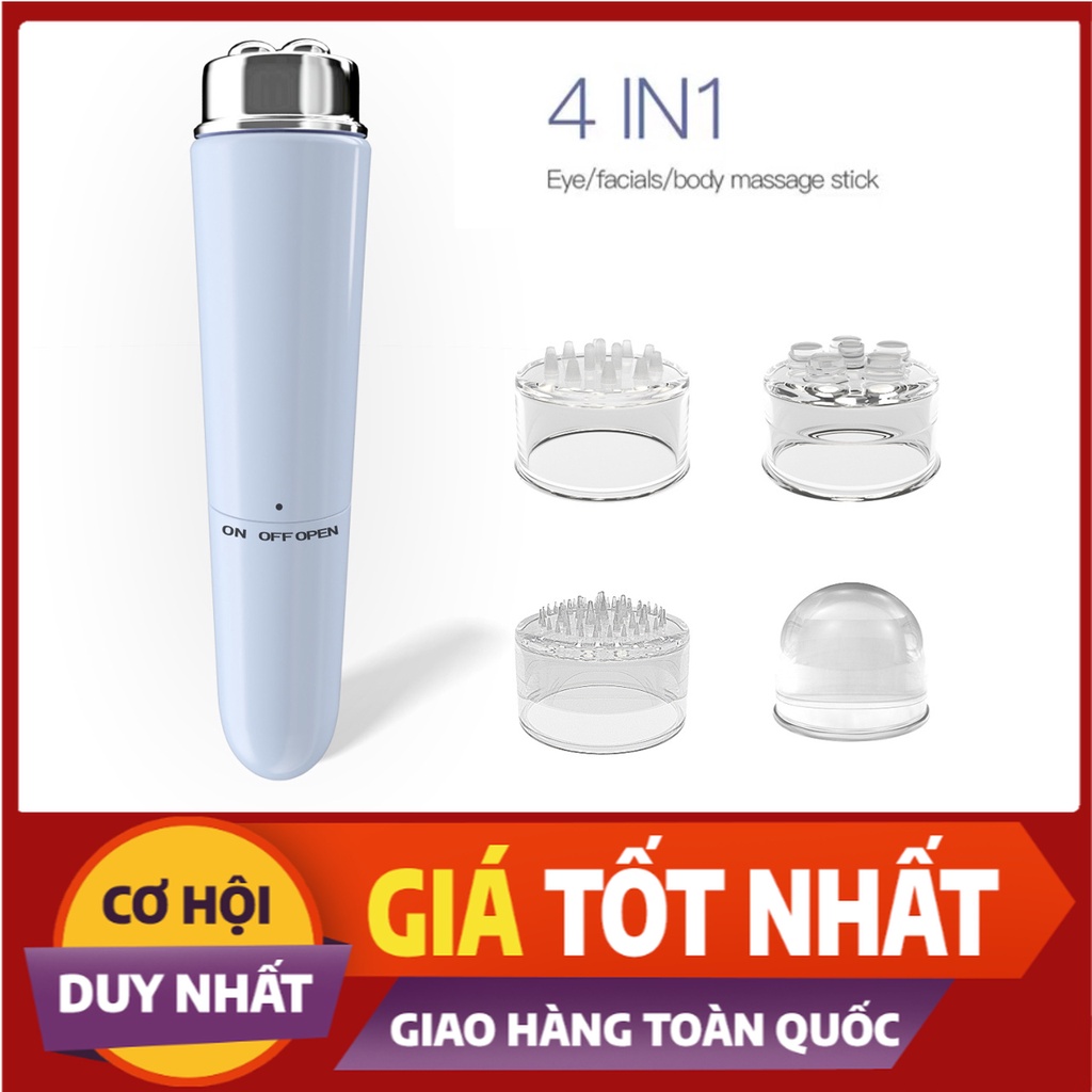 Máy massage mặt cầm tay 4 đầu kiểu bút (có chọn mẫu) (Hàng Nhập Khẩu) (Xả Rẻ Lấy 5*)