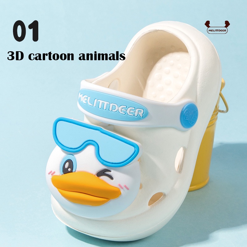 AYUER Xăng đan crocs Đi Biển Họa Tiết Cá Mập / Cún Hoạt Hình 3d Cho Bé