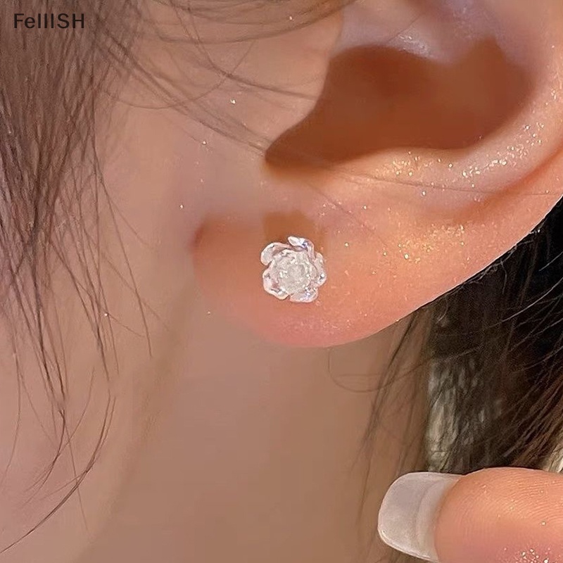 1 Đôi Bông Tai Hình Hoa Trà Trắng Thời Trang Mùa Hè 439br