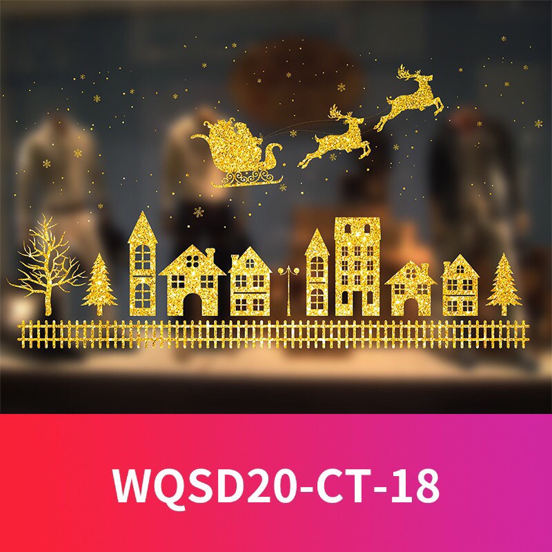 Decal ống noel kích thước 50x60cm , decal dán trang trí nhà cửa noel