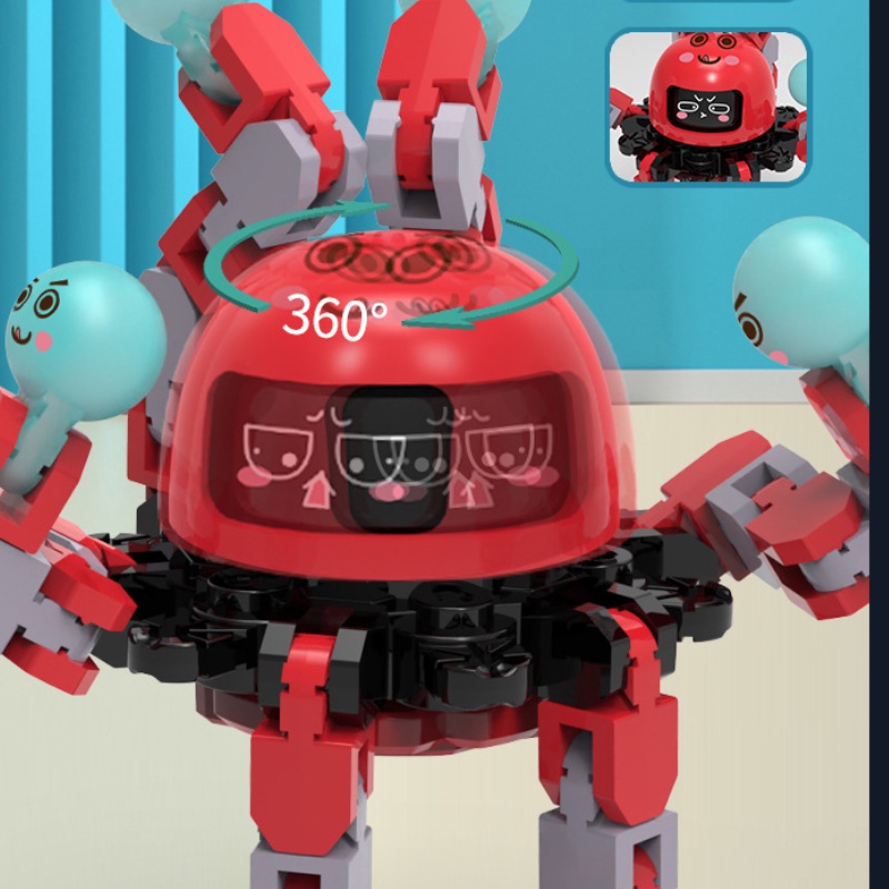 Fingertip Bộ Đồ Chơi robot Biến Đổi Khuôn Mặt Bạch Tuộc Phát Sáng Cho Trẻ Em