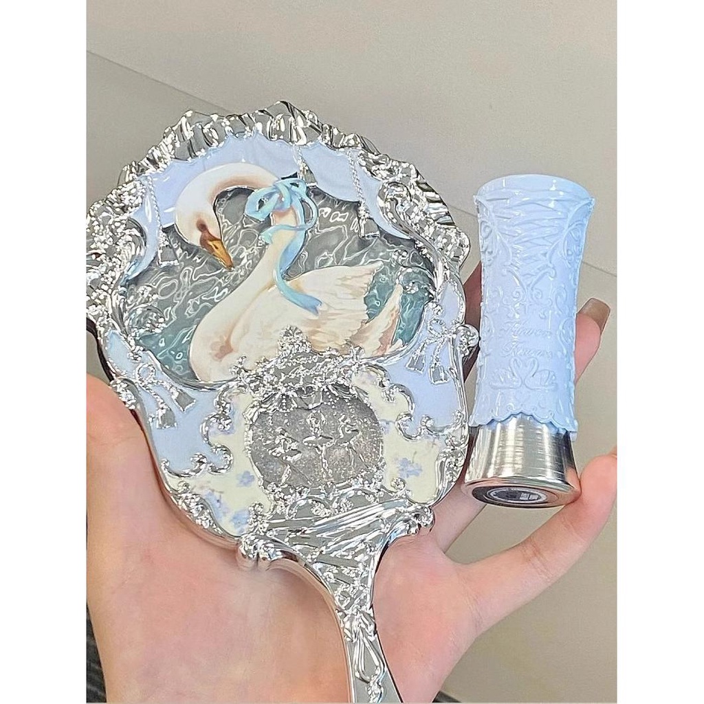 Bộ Hộp Kẹp Tóc / Gương Cầu / Cọ / Gương Trang Điểm Cầm Tay Hình Thiên Nga / Bông Hoa / Chấm Bi Nhiều Màu Sắc