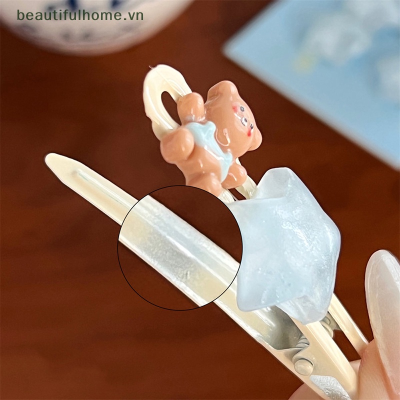 Kẹp Tóc Mái Hinh Ngôi Sao / Gấu / Cún Con Hoạt Hình Dễ Thương Dành Cho Bé Gái