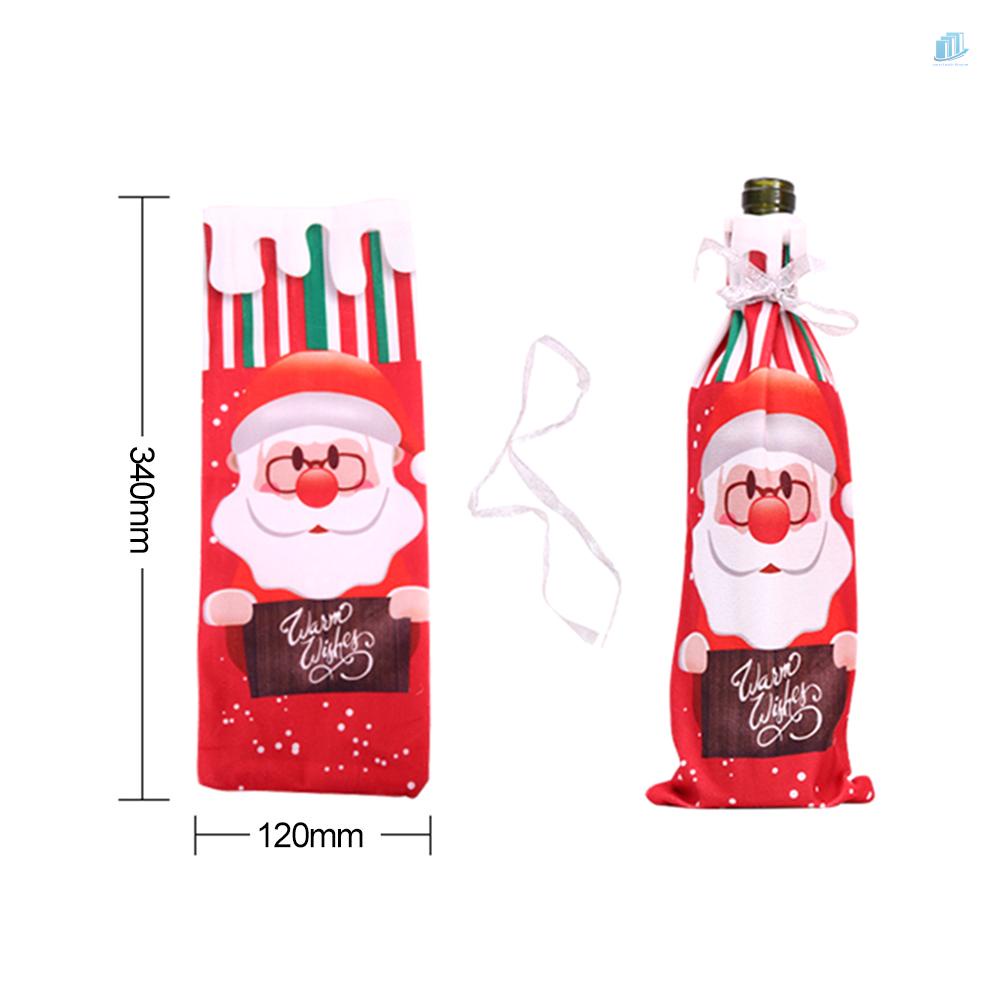 Vỏ Bọc Chai Rượu Sâm Panh In Họa Tiết Ông Già Noel / Người Tuyết / Nai Sừng Tấm Trang Trí Giáng Sinh