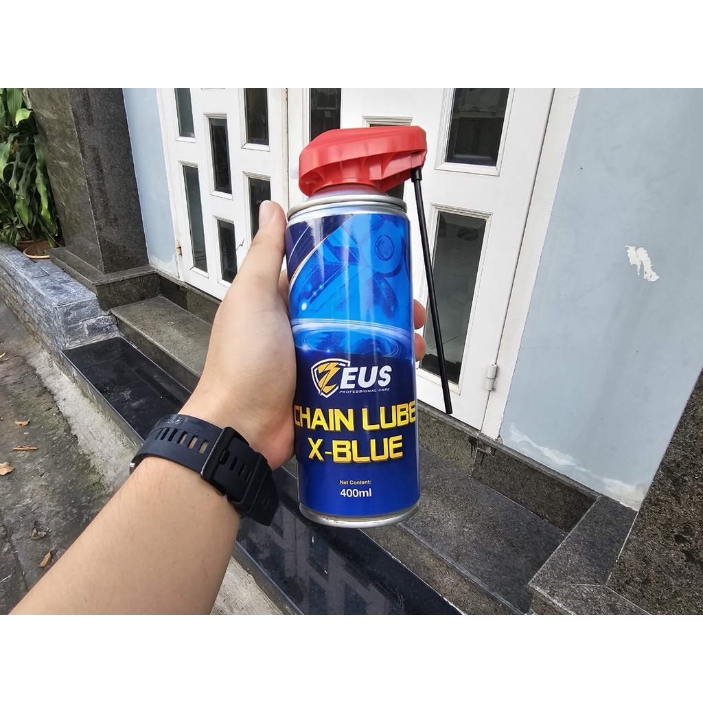Dung Dịch Bôi Trơn, Dưỡng Sên Mỡ Bò Xanh Zeus Chain Lube X-Blue 400ml