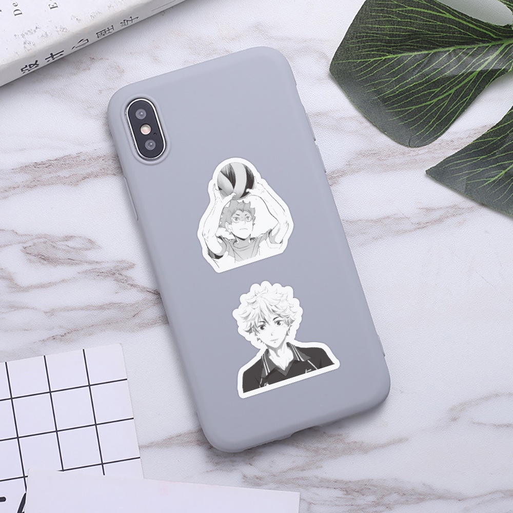 Bộ 100 Nhân Vật anime haikyuu!!! Đen Sticker graffiti Dán Trang Trí Mũ Bảo Hiểm Xe Đạp