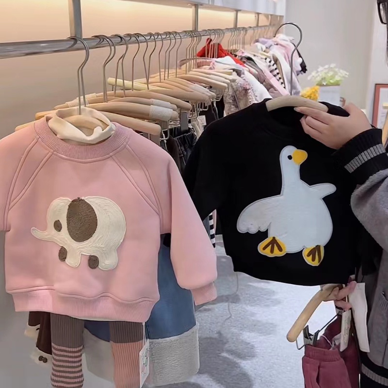 Bán Chạy Áo sweater Lông Cừu Dày Chui Đầu In Hoạt Hình Phong Cách Nhật Bản Hàn Quốc Giản Dị Thời Trang Dành Cho Trẻ Em